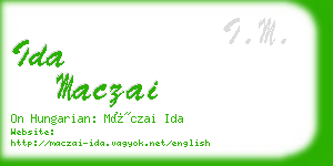 ida maczai business card